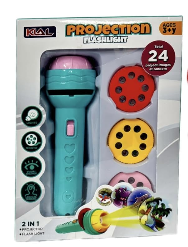 Image of Pack of 6 Flash Light Projector Toys I Birthday Return Gift I 3 Slides with 8 Patterns Each I Best Birthday Return Gifts for Kids Age 3,4,5,6,7,8+ Years Old. Kanjak Kanya Gifts