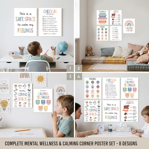 NOVBAUB 9 Pcs Calming Corner Educational Posters for Classroom by NOVBAUB - Used condition - Image 4