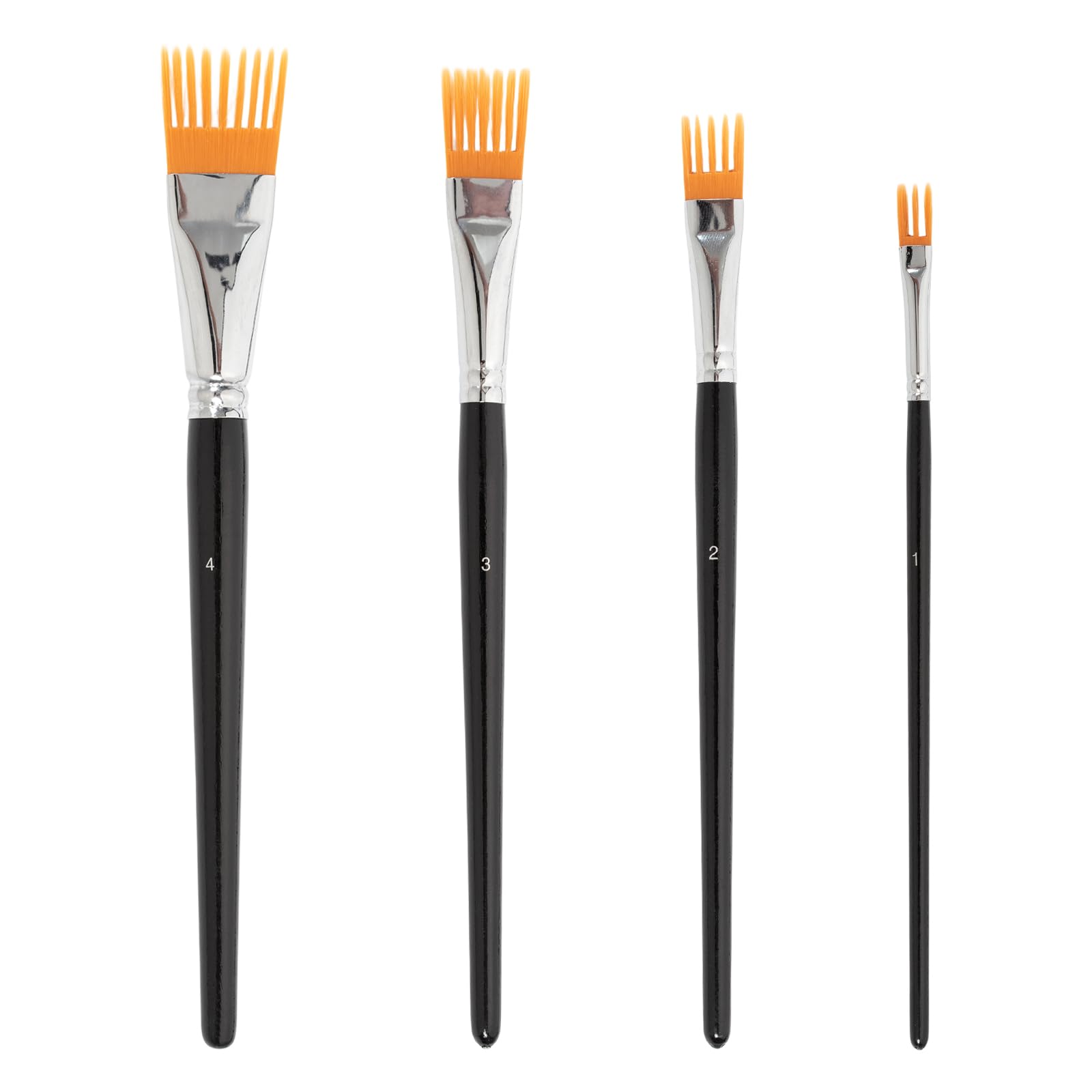 Comb Artist Brush Set,4PCS Grainer Brush Set,Professional Flat Comb Brushes for Acrylic Painting, Artist Paintbrushes Perfect for Beginners and Experienced Artists,Acrylic, Watercolor and Oil (4PCS)