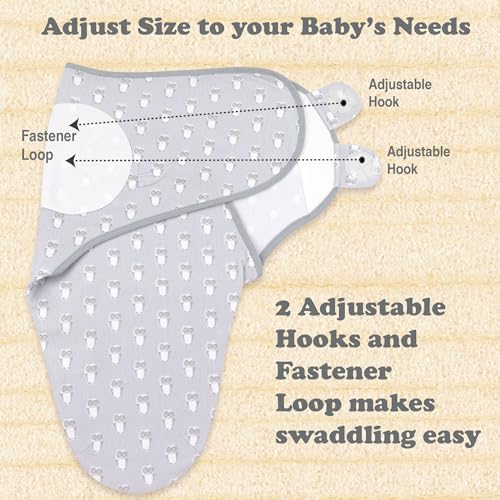 Image of Swaddles for Newborns - 3-Pack Infant Swaddles 0-3 Months - Adjustable Newborn Swaddle Sleep Sack - Soft Organic Cotton Baby Wrap for Safe & Cozy Sleep