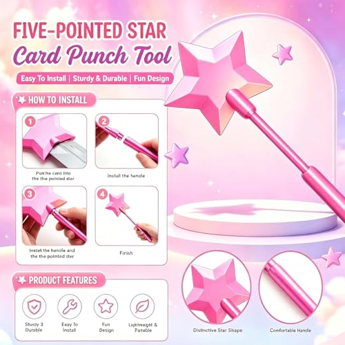 Image of Credit Card Wand, Contactless Payment Card Wand with Secure Slot, Fun Payment Experience for Everyday Use, Rainbow Color Star Design, Single Piece Credit Card Apply Tool