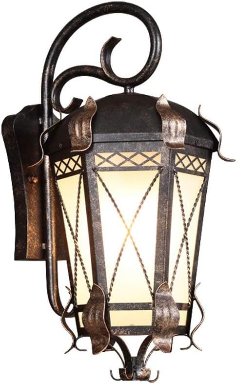 Lampe murale extérieure pour porche et cour style lanterne vintage en métal étanche