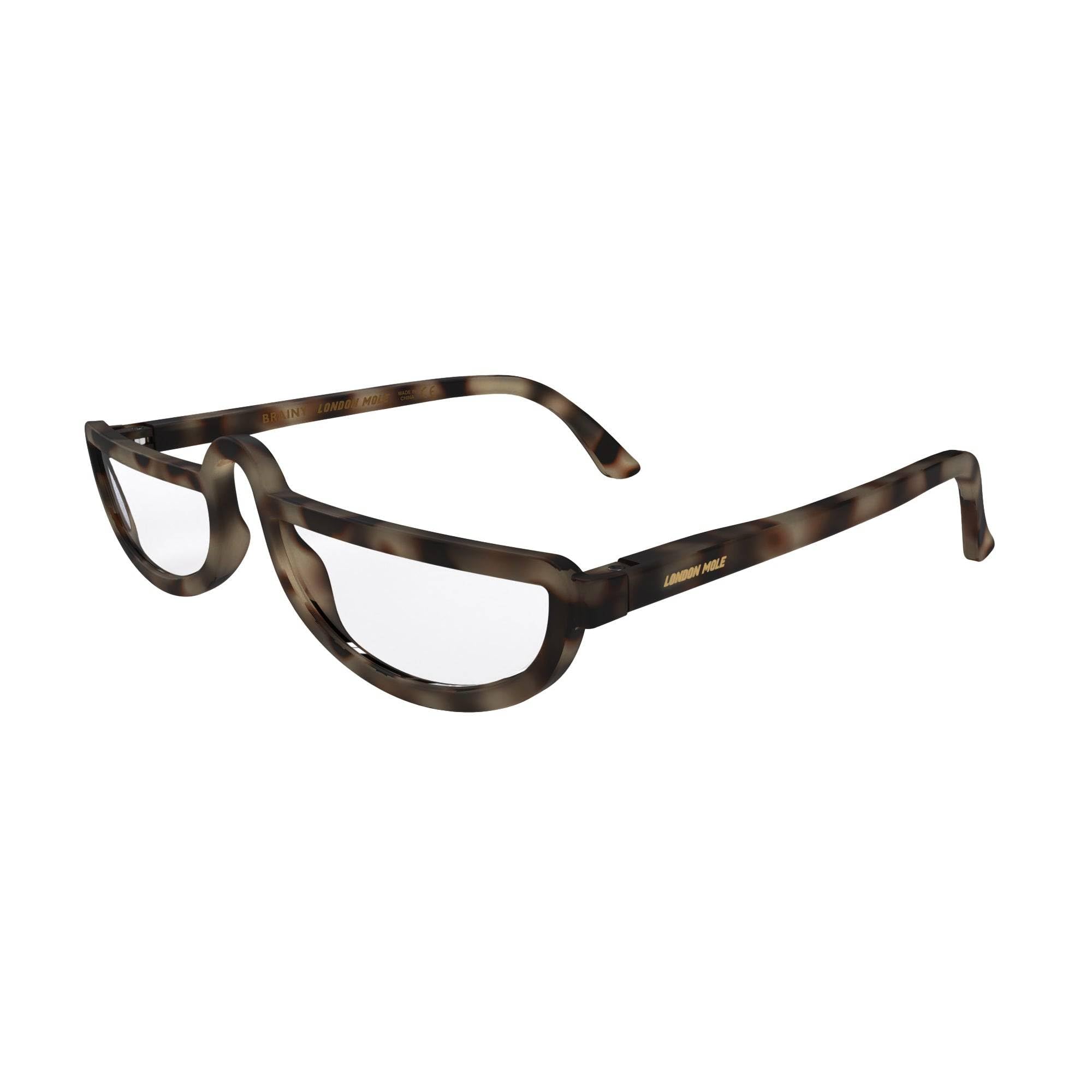 LONDON MOLE® Brainy Lunettes de lecture | Des lecteurs en demi-lune sympas | Unisex féminin masculin | Charnières à ressort