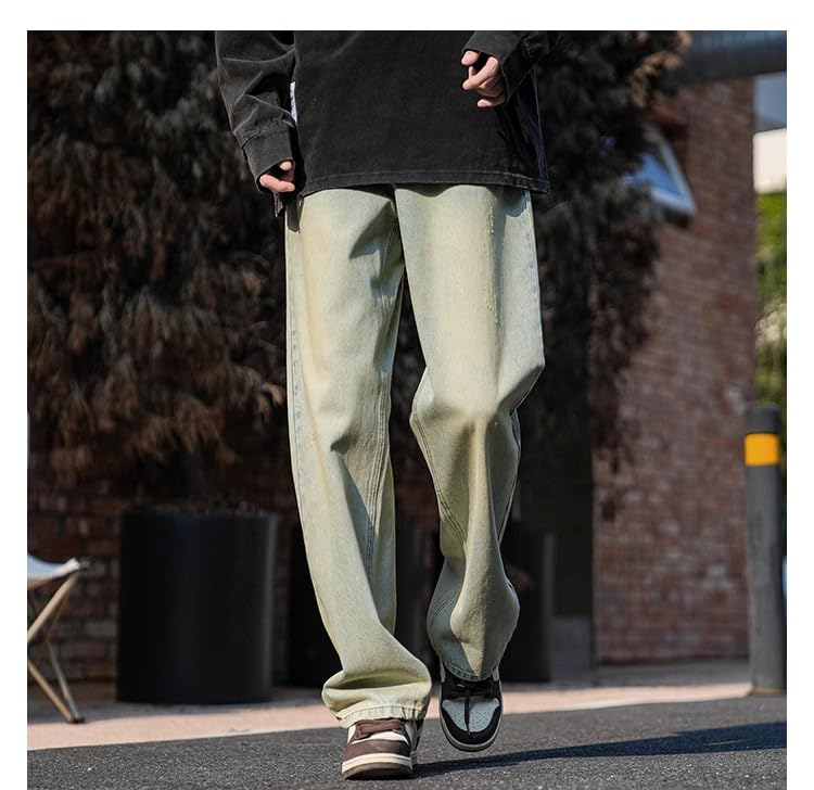 Men's Vintage Jeans Spring Autumn Loose Wide-Leg Casual Pants4