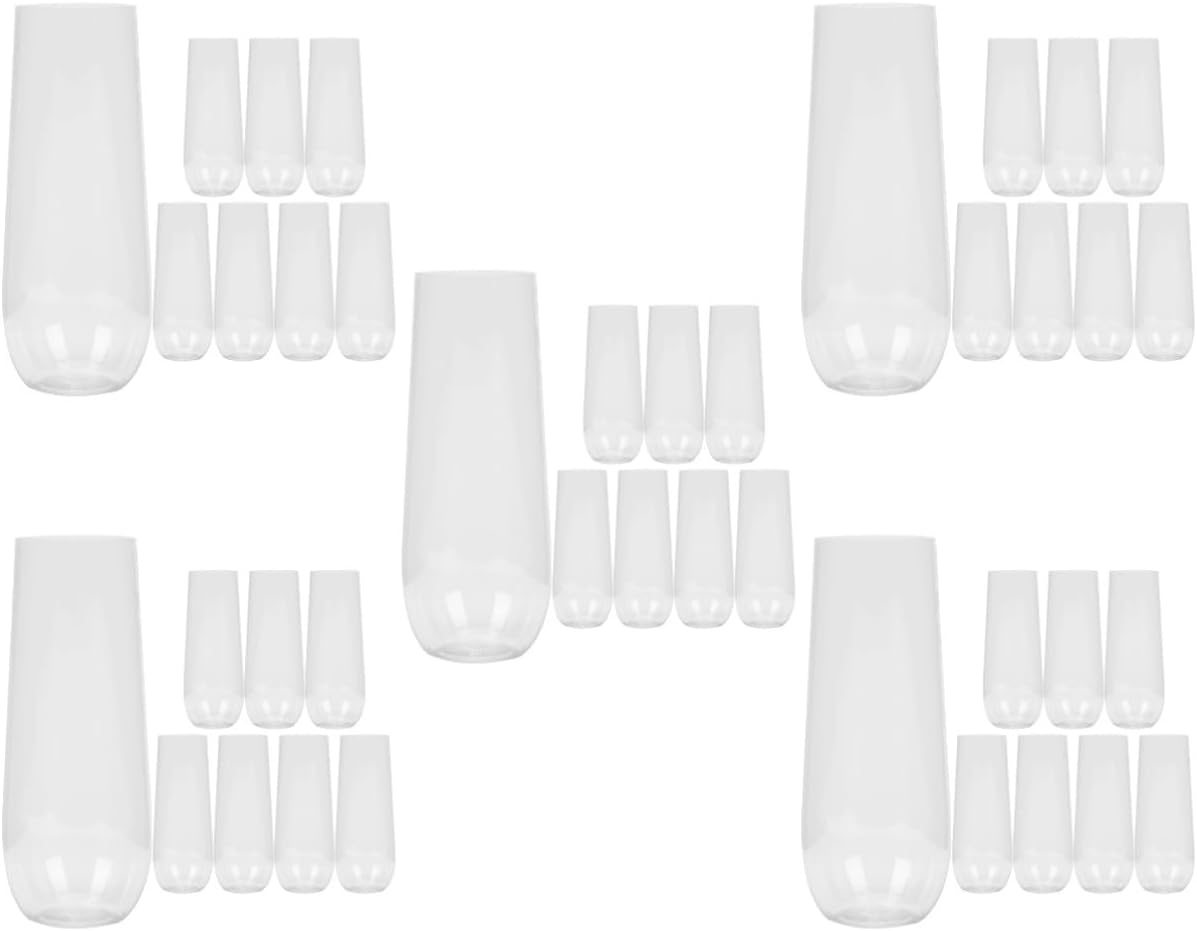 Alipis 40pcs Unbreakable Plastic Wine Cups Party Beverage Holders for Whiskey Juice Ice and Salad Drinkware for Weddings and Events