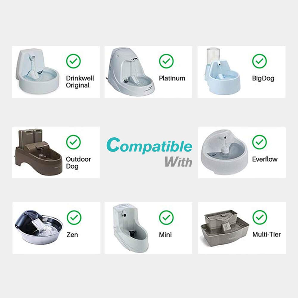Filtro de Agua Compatible con Drinkwell Platium Pet Dog Cat Fountain Premium Filtros de carbón 12 Unidades