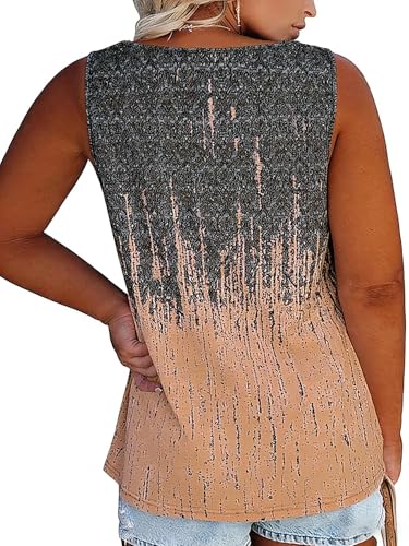Image of Womens Plus Size Tank Tops Summer Button Down Henley Shirts Sleeveless Tops