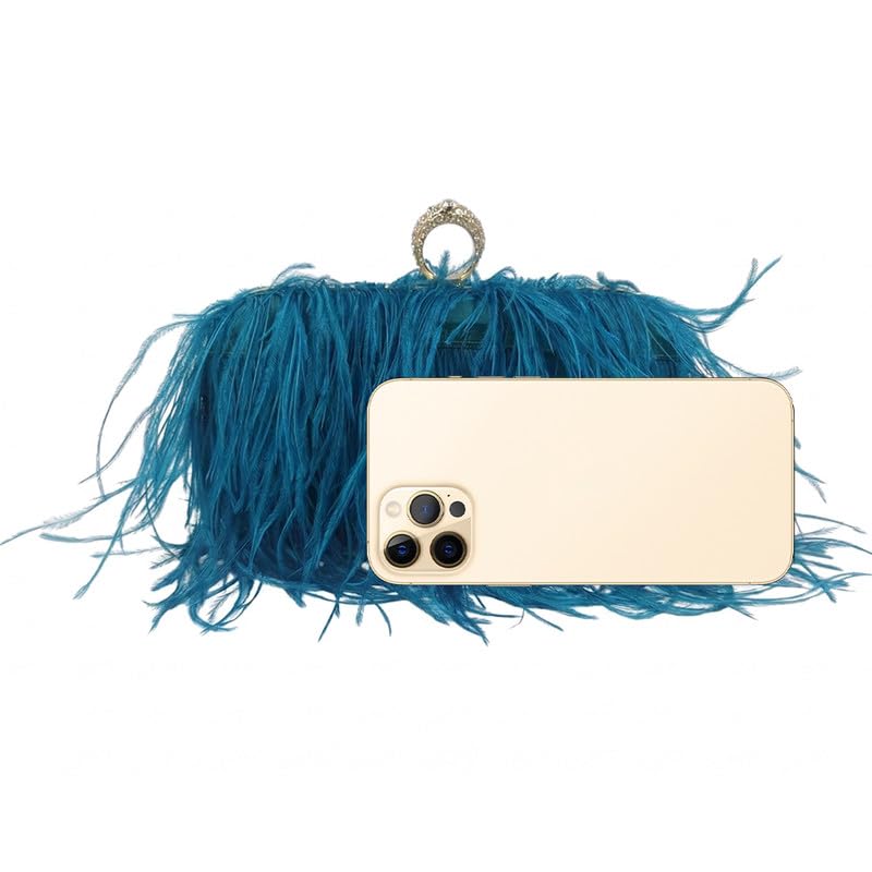 Bolso de Mano para Mujer Azul Marino de Terciopelo miniatura 4