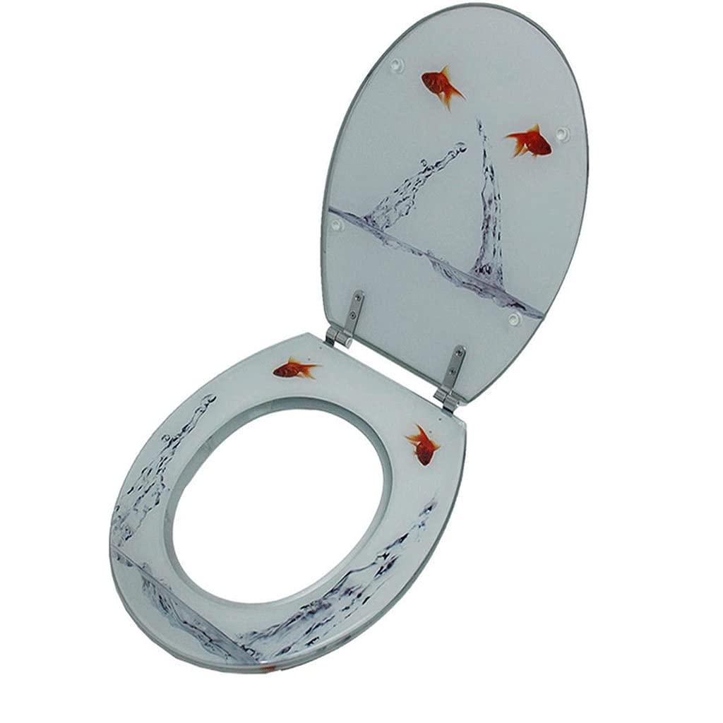 MOBYGKFY Toilet Lid - Seat with Brushed Nickel Hinges Will Slow Close, Never Loosen and Provide the Fit