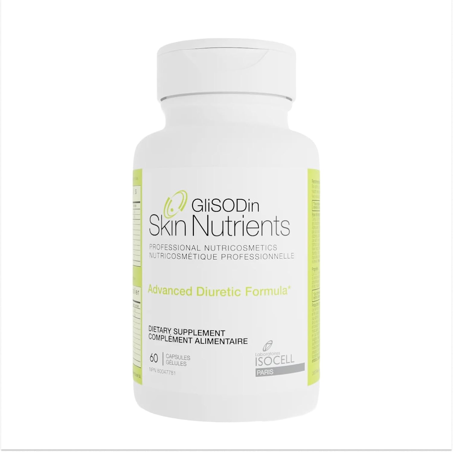 Glisodin Diuretic - Nutraceutical enhances Natural Drainage to Reduce The Swelling associated with Fluid Retention - Has Purification Properties That Assist in eliminating toxins - 60 Capsules