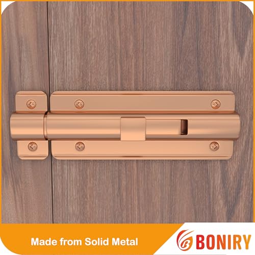 Image of Boniry Premium Heavy Duty Door Latch | Door Stopper Lock | Main Door High Security and Home and Office Doors for Wooden and PVC Door Latch (2, Rose Gold)