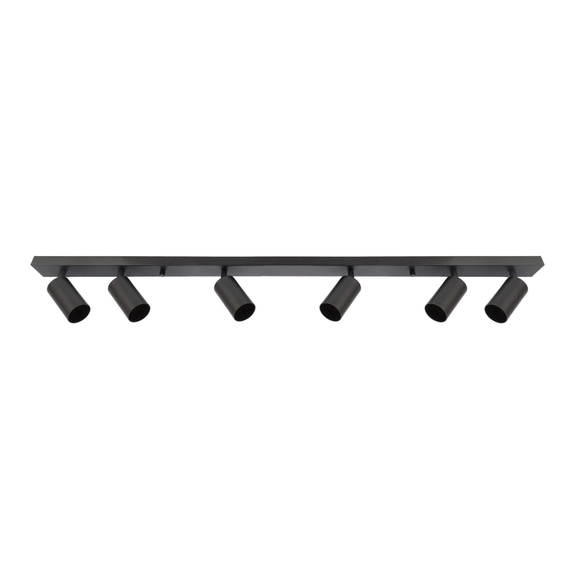 EDO Focos de Techo GU10 con 6 Focos MALGA Negro Orientable, Lampara de Techo Interior Ajustables y Giratorios Moderno, Plafón para Salon, Dormitorio, Cocina, Sin Bombilla