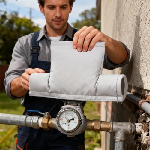 Housse de compteur d'eau d'hiver isolante et réutilisable pour protection gel - 3