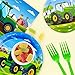 Tractor Party Supplies (100 pcs) Tractor Plates, Tractor Napkins, Tractor Plates Paper Napkins for Tractor Birthday Party, Forks, Tractor Birthday Decorations, 25 Serves