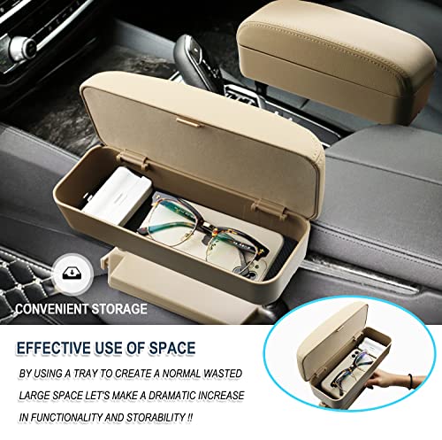 Ruiya Car Armrest Extender Support Elbow - Adjustable Height Comfort Arm Rest Pads Extender For Universal Auto Car Center Console (Beige Line) #TOP1
