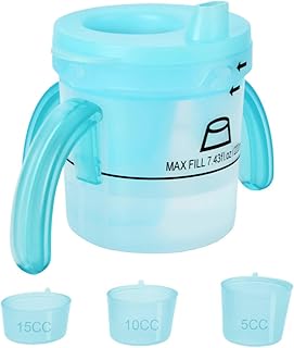 Dysphagia Regulating Drinking Cup, 5cc 10cc 15cc Inserts No Spill Cup, Adult Sippy Cup for Elderly Spill Proof, Pill Swallowing Cup Gadgets for Dementia, Parkinson's, Stroke
