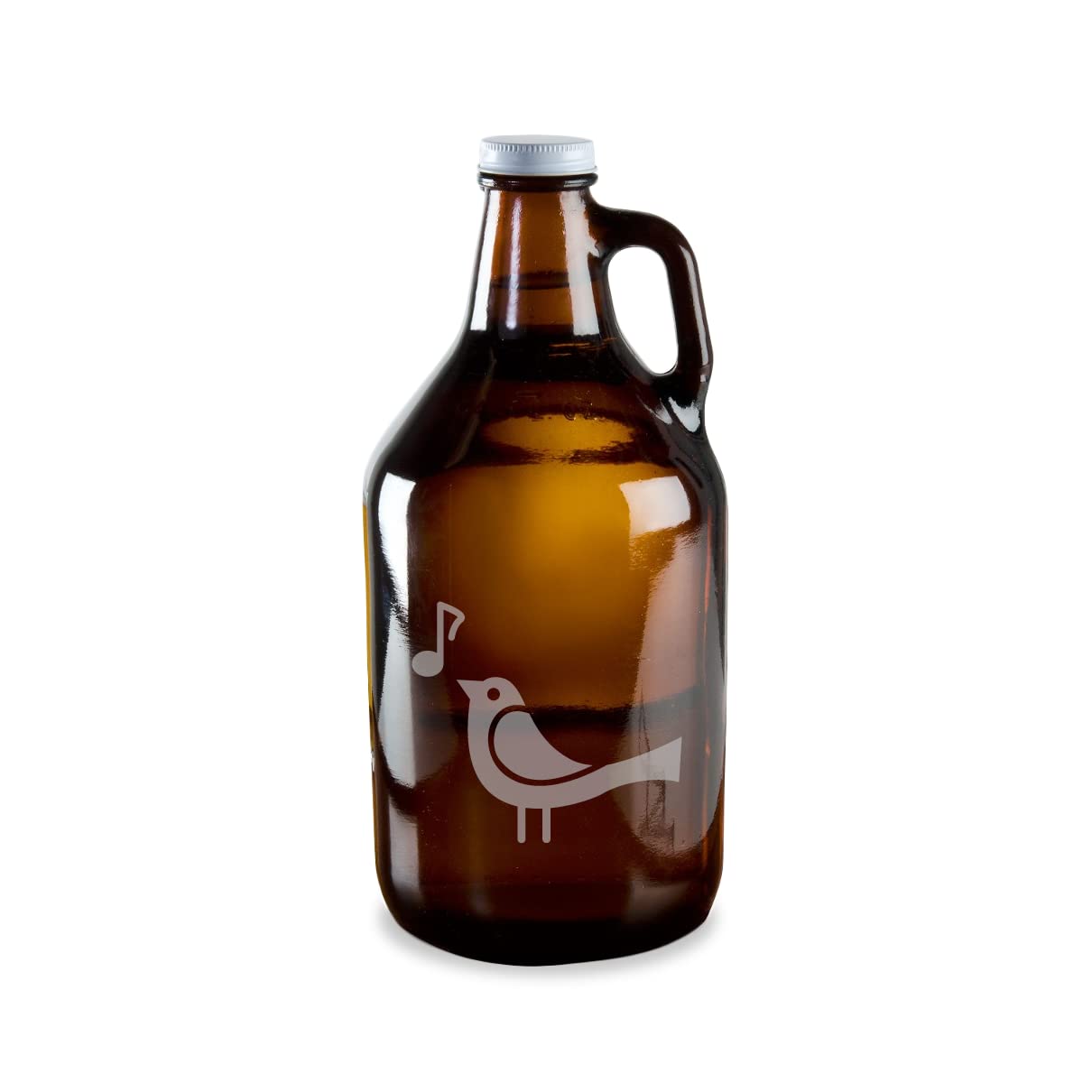 Milk Mug Designs Singing Song Bird Music Note Etched Glass Beer Growler 64 oz
