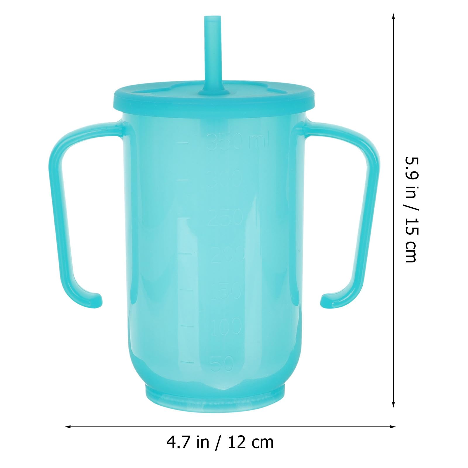 CRAFTHROU Vaso para Alimentación Líquida Doble Asa y Plástico Resistente, Fácil de Agarrar, Adecuado para Pacientes Postrados en Cama y Personas Mayores