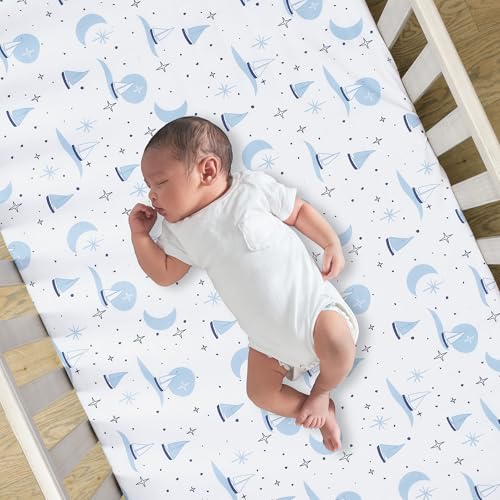 Image of Lambs & Ivy Little Skipper 3-Piece Sailboat Nautical Nursery Crib Bedding Set