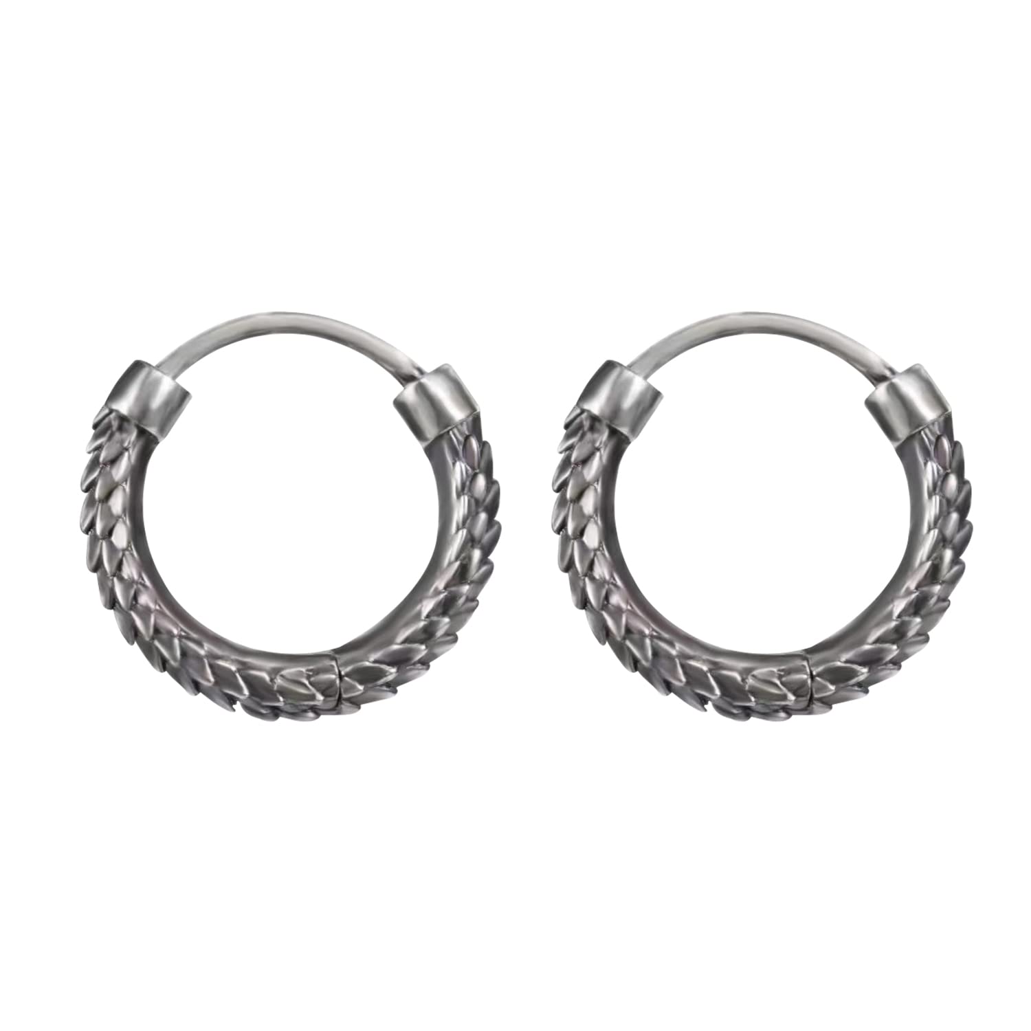 COPPERTIST.WU Snake Skin Hoop Earrings Huggie Earrings Jewelry Gift w Box for Men Women Small Chunky Hoops Hypoallergenic Earrings, 925 Sterling