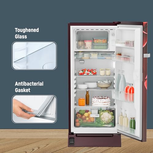 Image of Liebherr 191L 5 Star Inverter, Direct Cool Single Door Refrigerator, Handsfree, Foot Pedal, Base Drawer,Bar Handle, 20 Years Warranty on Compressor, Freezer 22 L, Vegetable Organiser, Red (2024 Model)