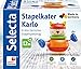 Selecta 62042 Stapelkater Karlo, Stapelspielzeug aus Holz, 10 cm
