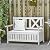 Outsunny Patio Wooden Bench with Storage Box, 29 Gallon Outdoor Storage Bench, Large Entryway Deck Box w/Unique X-Shape Back, for Deck, Porch & Balcony, White