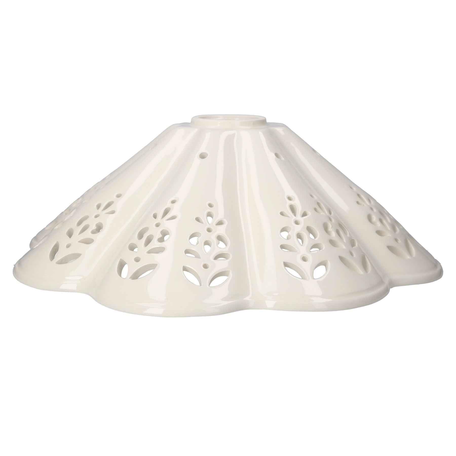 KEYHOMESTORE | Paralume in Ceramica Bianca Traforata Ø 38 cm