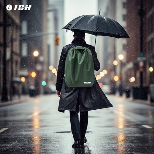 Image of Full Bag Rain Cover 100% Waterproof 20L - 60L Convertible with Shoulder Straps Laptop Bag Cover for Camera Bag Medical Accessoris Bag Travel Trekking Office College (Green)
