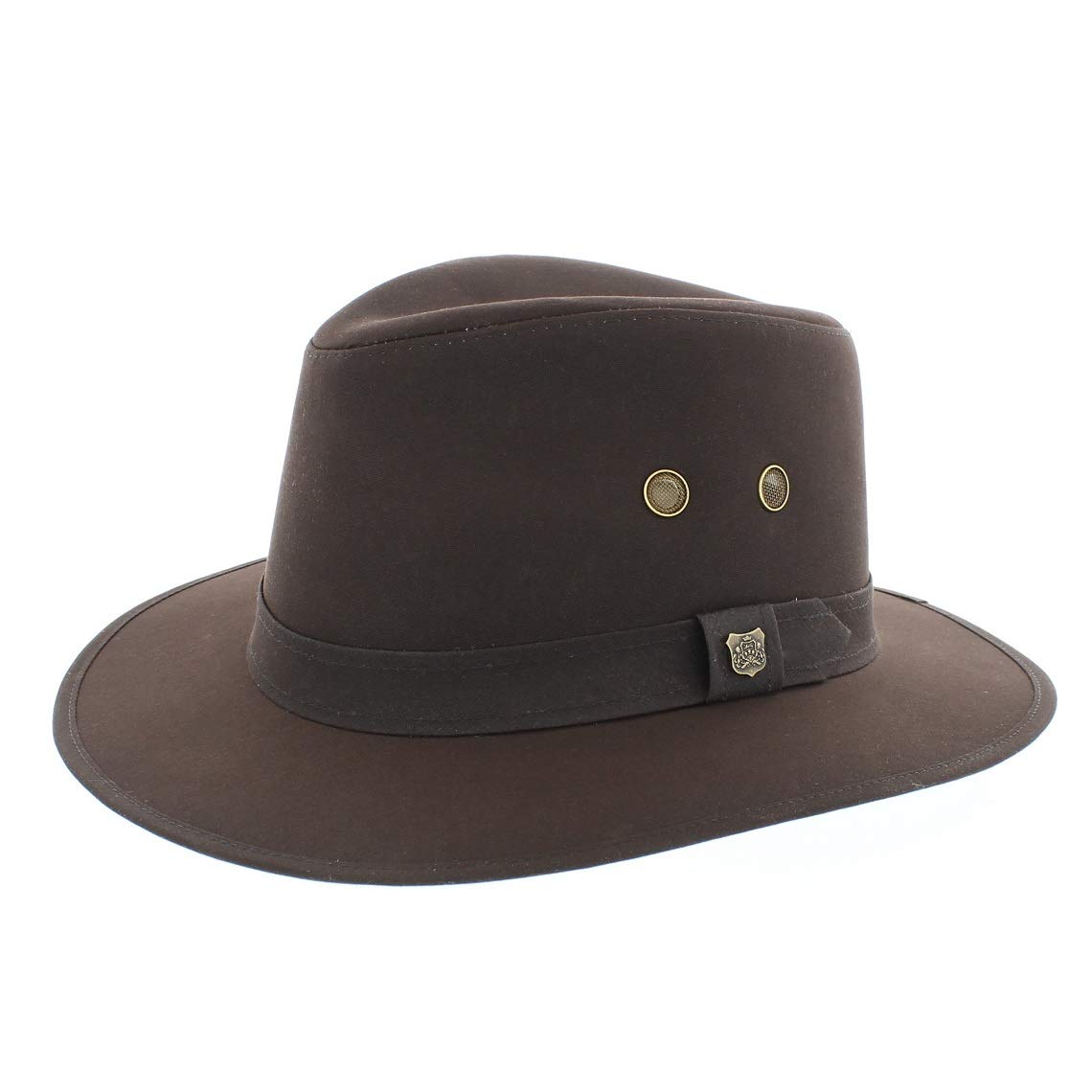 Failsworth Men's Brown Wax Cotton Fedora (Drifter) (Extra Large 61Cm, )
