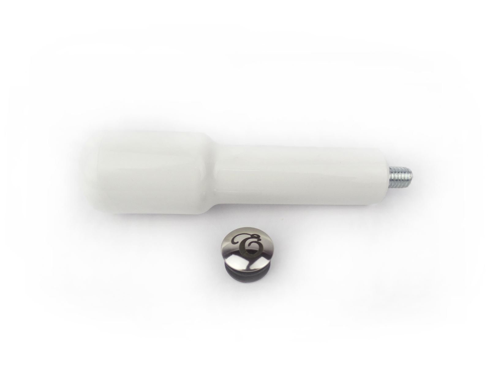 Edesia Espress Plastic portafilter handle, M10 + Chrome Plug, White