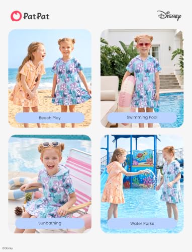 Image of Disney Princess Frozen Stitch Marvel Minnie Girl Swim Cover Up Terry Cloth Swimsuit Coverup Zip-up Bathing Suit Wrap Hooded