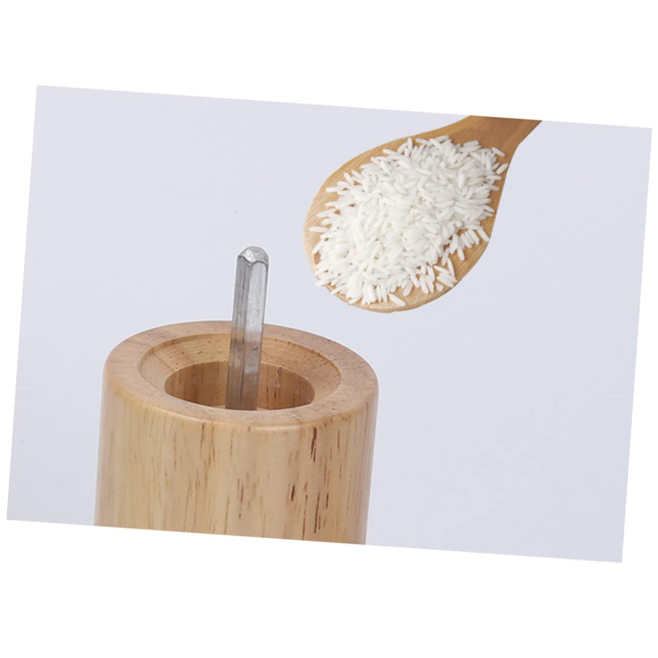 PRETYZOOM Manual Pepper Grinder Wooden Handle Pepper Mill Crank Handle Sturdy Rubber Wood Small Size Ideal for Seasoning Bottles