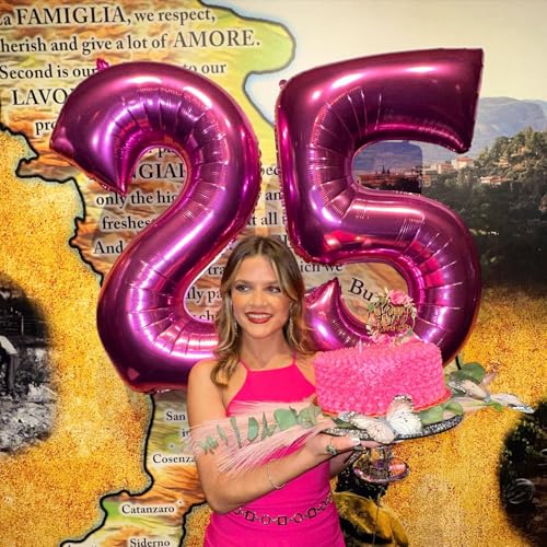 Image of Hot Pink Number 5 Balloon 40 Inch, 5th Birthday Party Decorations, Giant 5 Foil Balloon for Party Supplies