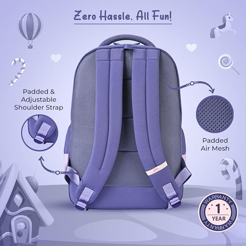 Image of Gear Delight 18 inch /30L Large Water Resistant School Bag | Casual Backpack | Daypack | Travel Backpack | Kids Bag for Boys /Girls (Purple - Purple)