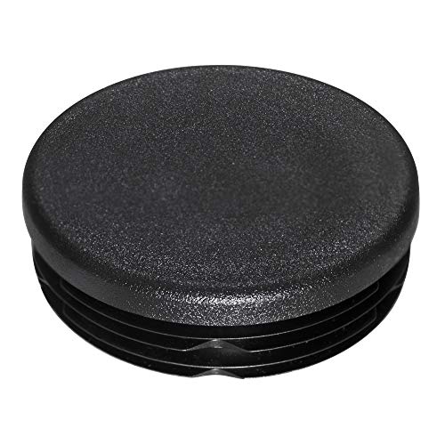 Image of Prescott Plastics 2 1 /2 inch (63.5mm) Outer Diameter Ribbed Plastic Hole Plugs, Round Black Metal Tubing End Caps, Strong Furniture Leg Inserts, Impact & Weather Resistant, Made in The USA - 4 Pack