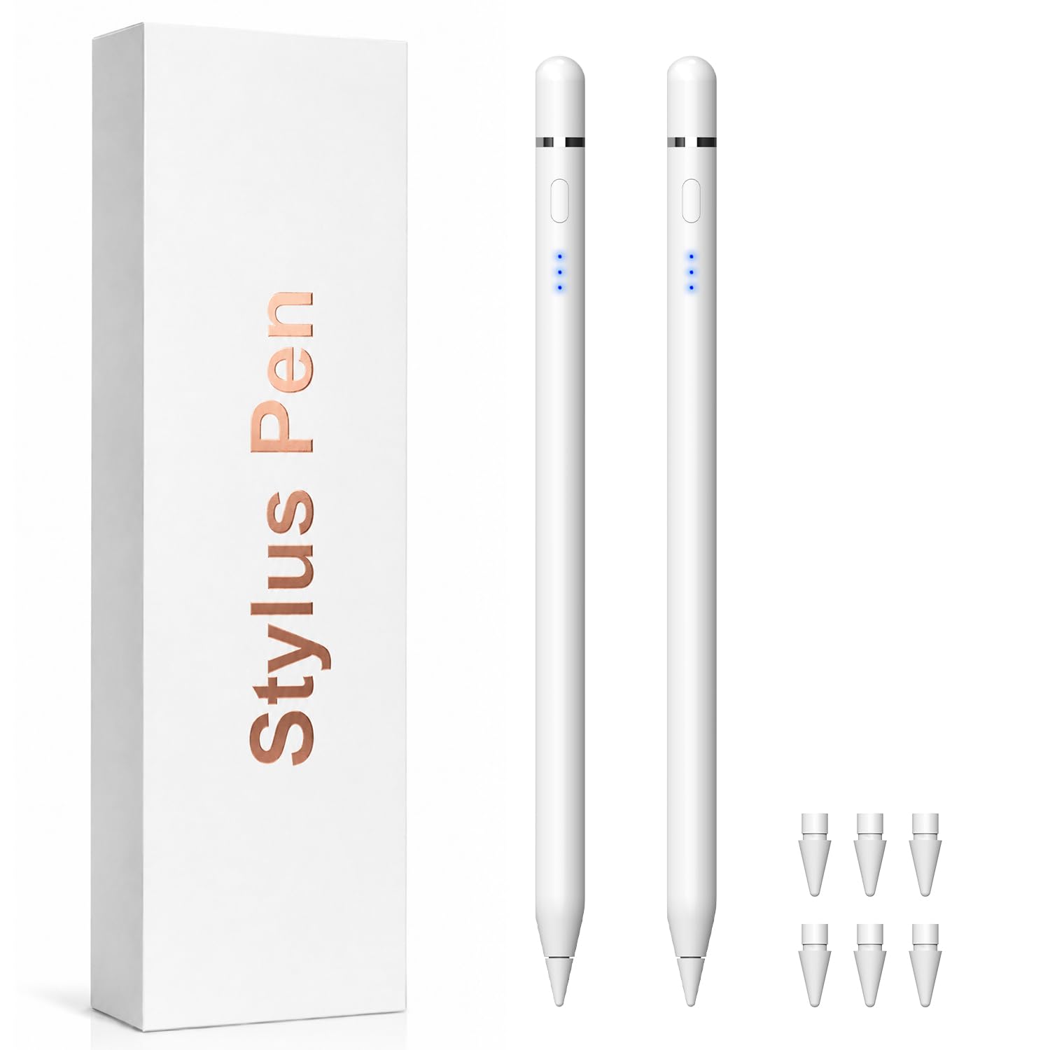 【2Pack】 Stylus Pen for Apple iPad 2018–2026, Magnetic Charging iPad Pencil 2nd Generation &1st Generation with Tilt Sensitivity& Palm Rejection, Pencil for iPad A16 Pro 11/12.9/13, Air, Mini-image-3