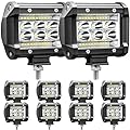 SAN YOUNG LED Pod Lights 4 Inch 78W 7000lm LED Truck Work Light Pods Spot Lights Automotive Light Bars 12V 24V Boat Pickup ATV UTV RV Spotlights, 10Pack