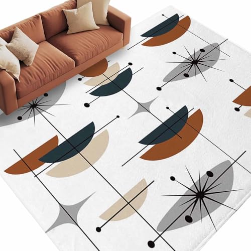 Boho Geometric Orange Grey Carpet