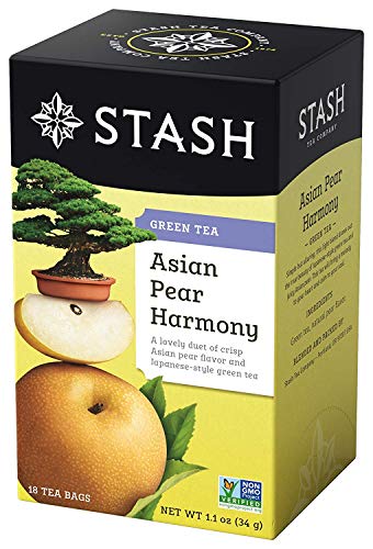 Stash Tea Asian Pear Harmony Green Tea, Kosher, Gluten Free &amp; Non-GMO, 18 Tea Bags (Pack of 6)