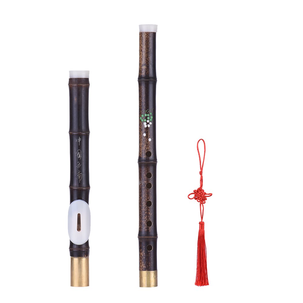 Flûte traversière amovible en bambou noir naturel Bawu Ba Wu Instrument de musique dans la touche Sol pour débutants amateurs de musique comme cadeau