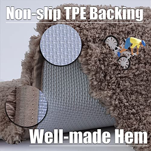 ROLIZOE Ultra Thick Toilet Mat Non Slip Pedestal Mat for Toilet Highly Absorbent Bathroom Toilet Rug Super Soft Bath Mat Rug Carpet Microfiber Floor Mat U Shape 50 x 60cm - Image 3