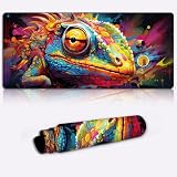 LJSPTU Tappetino per mouse grande con tastiera The Mutable Chameleon Gaming Mouse Pad Large Size (60 x 35 x 0,3 cm) Tappetino per mouse da gioco esteso per gamer, ufficio