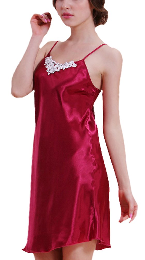 Women's Silk Lingerie Pajamas Sleepwear Robes Nightgown