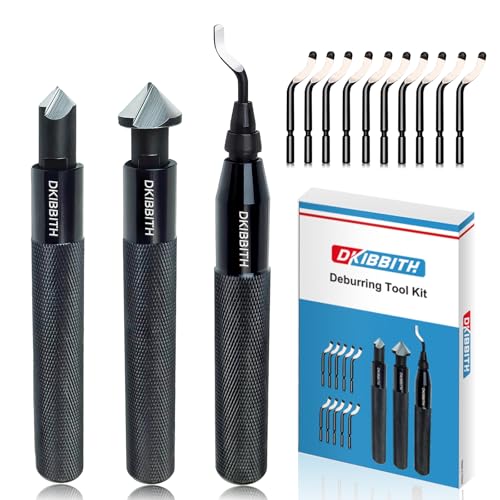 DKIBBITH 13-Piece Deburring Tool Set with 2 Countersinks & 11 Blades