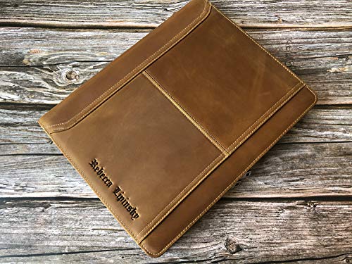 Custom Ipad Portfolio Case, Personalized Portfolio For Men/Women, Engraved Padfolio With Tablet Holder, Leather Padfolio Folder #TOP3