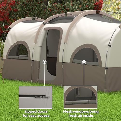 Outsunny 4-6 Person Camping Tent with 3 Room, 3000mm Waterproof, UPF30+ Cabin Tent with Sewn in Groundsheet, Portable with Bag for Fishing Hiking Festival Family Gathering image 4