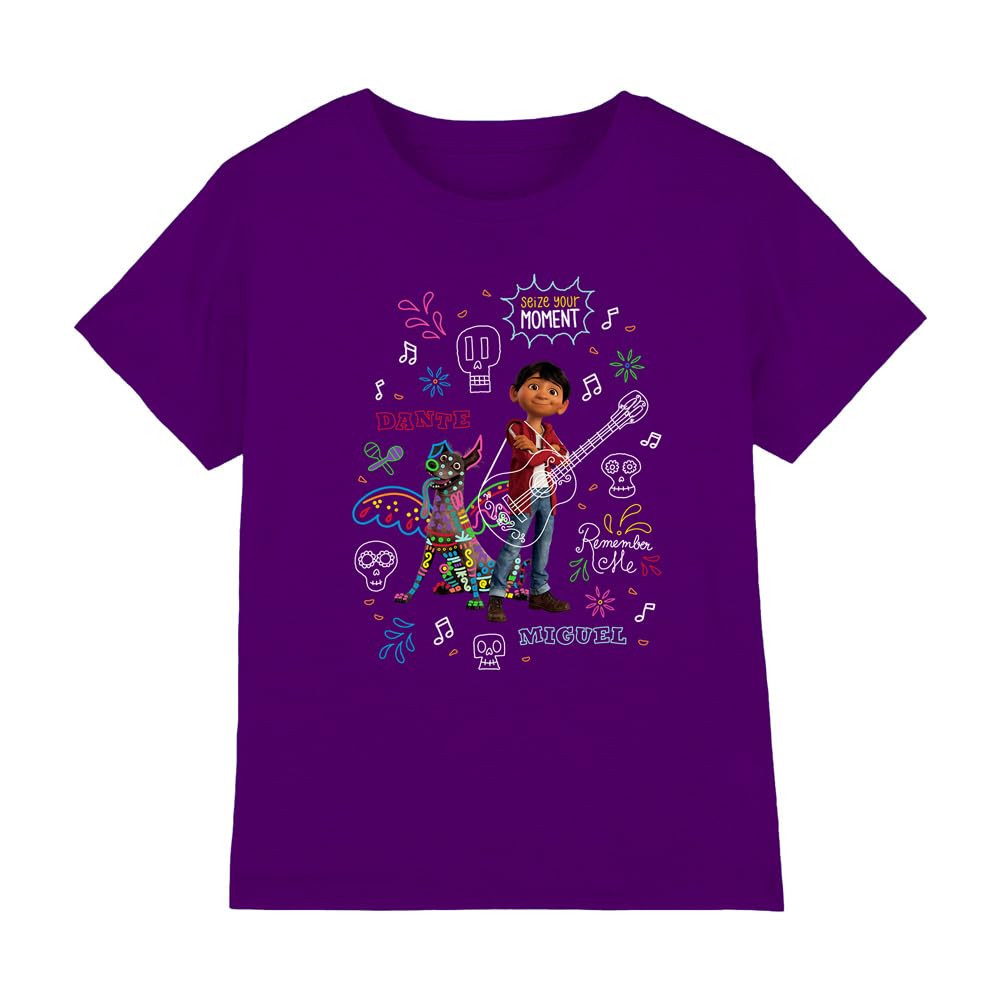 Coco Coco Miguel and Dante with Movie Quotes and Colorful Doodles Unisex Kids T Shirt Camisa Unisex niños (Pack de 1)