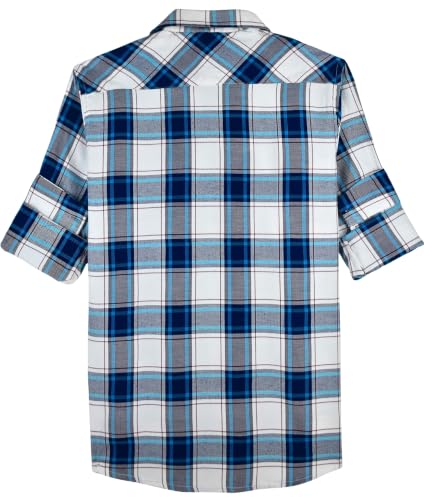 Image of CAVIO Boys Checkered Casual Dark Blue Regular Fit Shirt | Pack of 1 | I580028-P