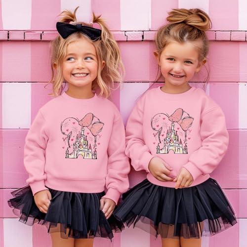 Image of Magic Kingdom Sweatshirts for Girls Magical Castle Graphic Long Sleeve Shirt Kids Toddler Vacation Pullover Cute Top